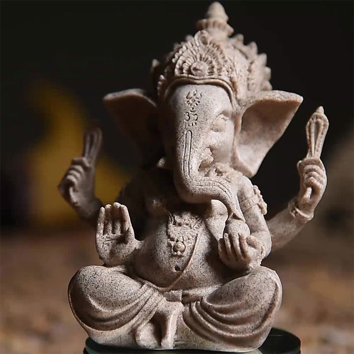 Buddha Stones Ganesh Ganpati Posąg Słonia Bogactwo Błogosławieństwo Dekoracja Domu - image 2