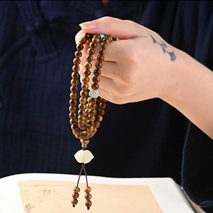 Bransoletka ochronna z palisandru tybetańskiego z Buddha Stones Mala