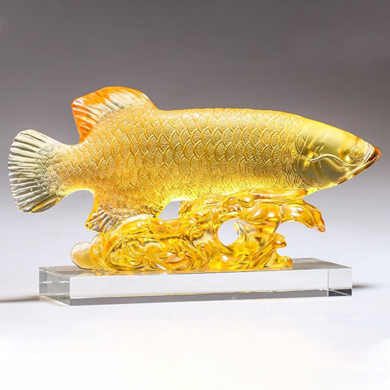 Ręcznie robiony kryształowy element sztuki Liuli Koi Fish Luck Home Office Decoration