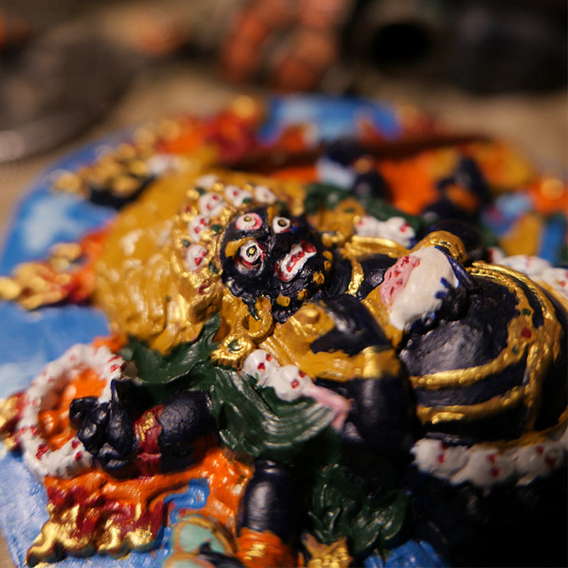 Buddha Stones Mini Daikokuten Bóg Bogactwa Budda Tybet Glina Spokój Dekoracja Domu - image 1