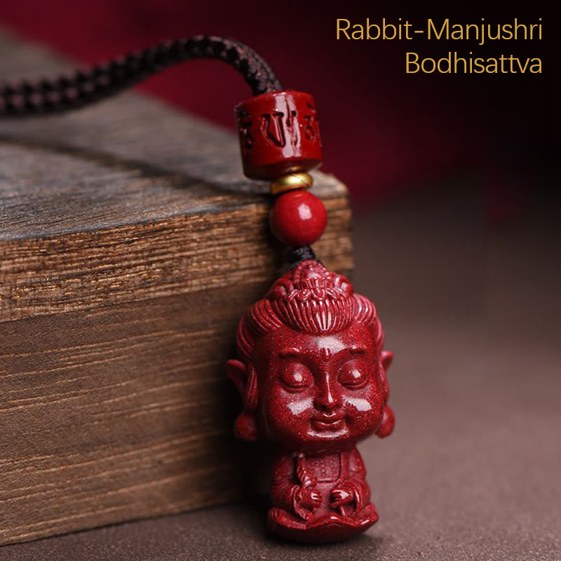 Buddha Stones Chiński Zodiak Natal Budda Naturalny Cynober Amulet Trzymający Z Daleka Złe Duchy Naszyjnik Wisiorek