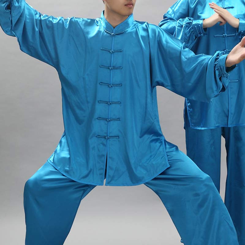 Buddha Stones Prosty wzór Medytacja Modlitwa Duchowy Zen Tai Chi Qigong Praktyka Unisex Zestaw Ubrań - Niebieski - 2XL- PASUJE DO USA/ UK/AU/ EU- XL - image 23