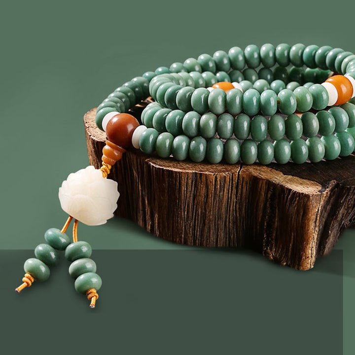 Bransoletka sukcesu Buddha Stones Lotus Cyan Bodhi Seed