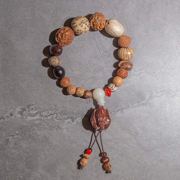 Buddha Stones 108 Mala Koraliki Bodhi Nasiona Szczęścia Bogactwo Bransoletka Mala Nadgarstek