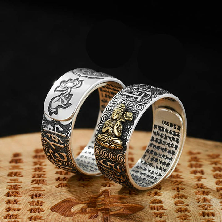 Buddha Stones Chiński Zodiak Natal Budda Bogactwo Szczęście Regulowany Pierścień