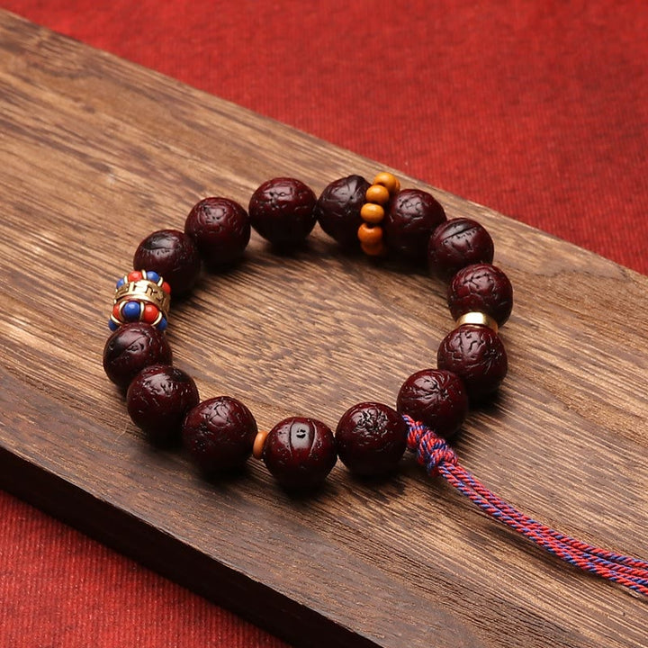 Bransoletka z koralików Bodhi z Buddha Stones i frędzlami Peace Calm
