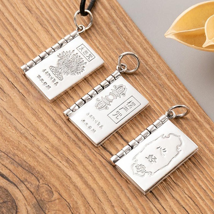 Buddha Stones 990 Srebro Sterling Sutra Serca Wielkie Współczucie Shurangama Mantra Lotus Vajra Naszyjnik Wisiorek Pokoju - image 11