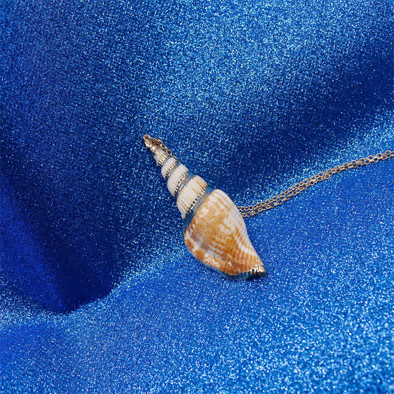 Naturalny naszyjnik z muszli Shankha Conch Shell z muszli morskiej
