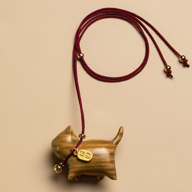 Buddha Stones Drewno Hebanowe Zielone Drzewo Sandałowe Szczęśliwy Kot Fu Charakter Szczęśliwy Dzwonek Fortuny Równowaga Samochód Wiszący Dekoracja - Zielone drzewo sandałowe (Cure♥Positive) - image 9