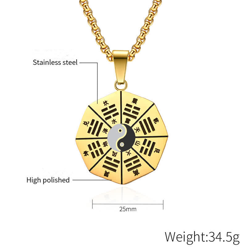 Naszyjnik Bagua Yin Yang ze stali tytanowej z wisiorkiem Balance - image 7