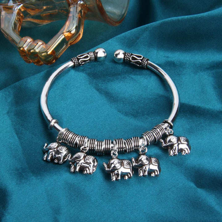 Bransoletka Buddha Stones 925 Srebro Sterling Słoń Siła Bransoletka