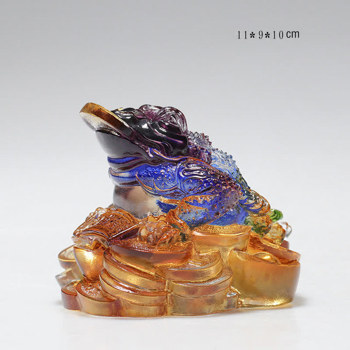 Feng Shui Żaba Liuli Kryształowy Ręcznie Robiony Dzieło Sztuki Bogactwo Dekoracja Domu i Biura - 11*9*10 cm - image 4