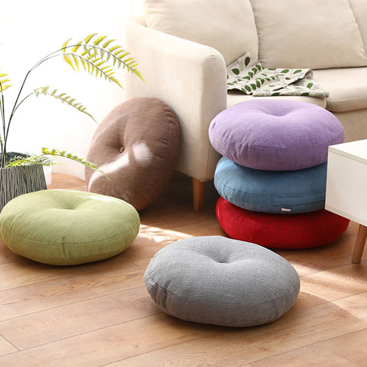 Buddha Stones Lotos Prosty Wzór Lniana Poduszka Medytacyjna Siedzenie Dekoracja Domu Salon - image 1