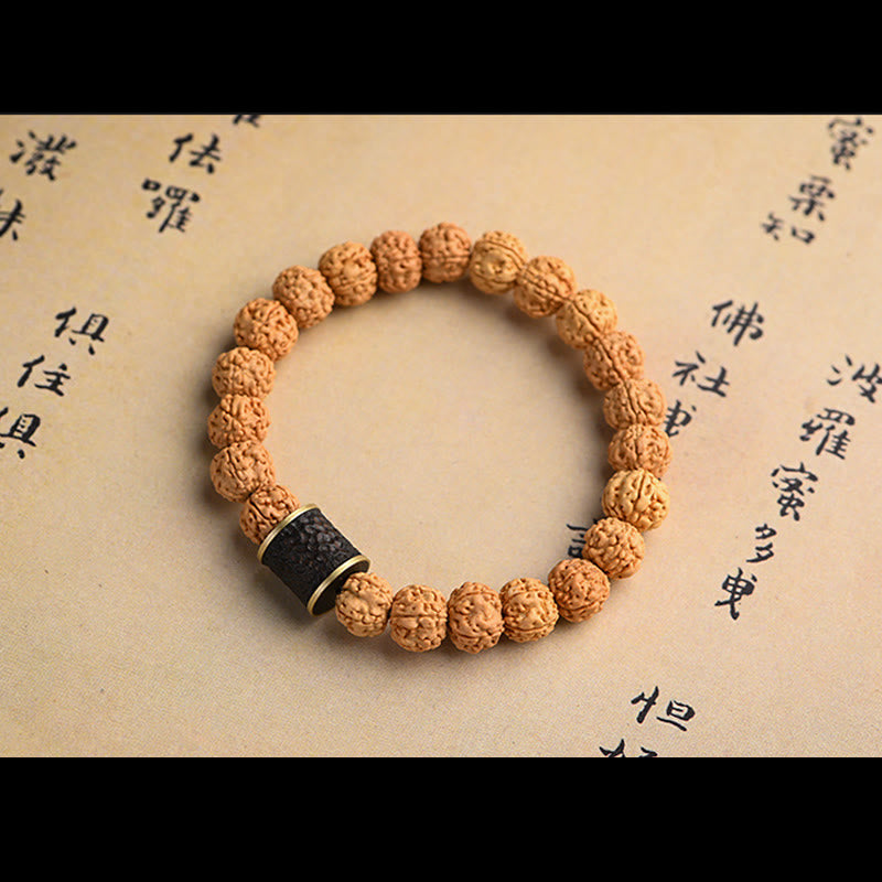 Buddha Stones Tybet Rudraksha Bodhi Seed Bransoletka Bogactwa Pomyślności