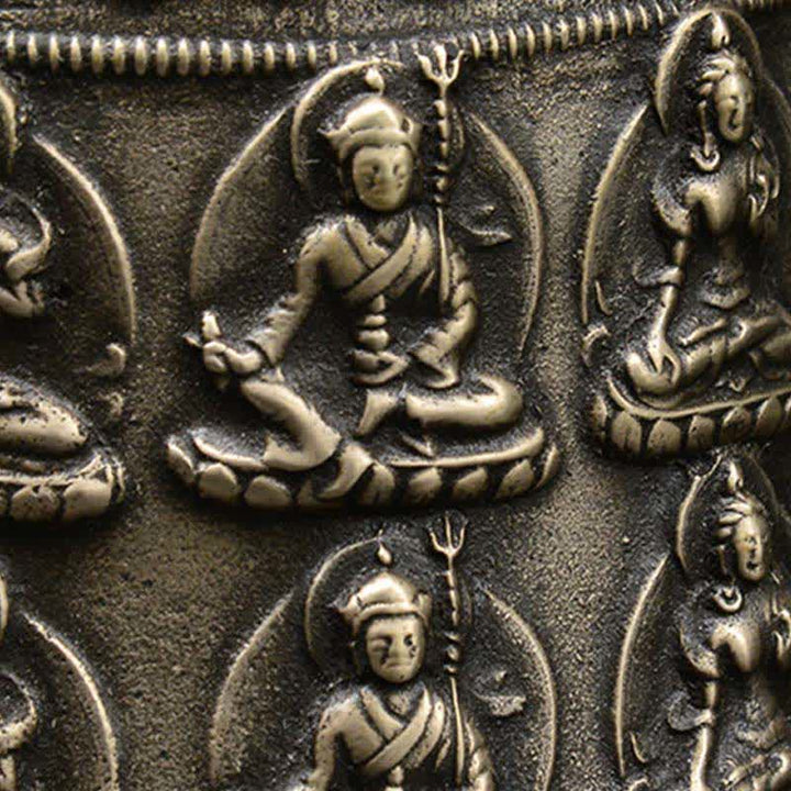 Tybetański grawerowany Budda Smok Wiatr Dzwon Miedziany Szczęście Dekoracja Ścienna