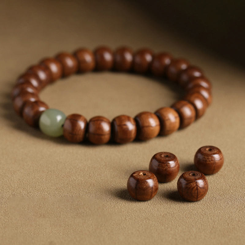 Buddha Stones Naturalne Abelia Biflora Drewno Hetian Jade Bambus Koralik Bransoletka Odpędzająca Złe Duchy