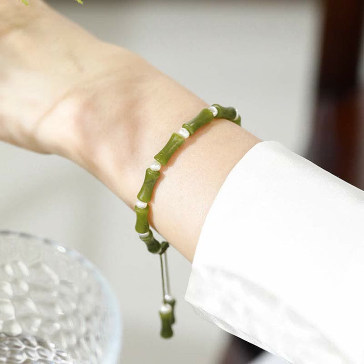 Buddha Stones z naturalnego peridotu i bambusa z motywem miłości i pokoju