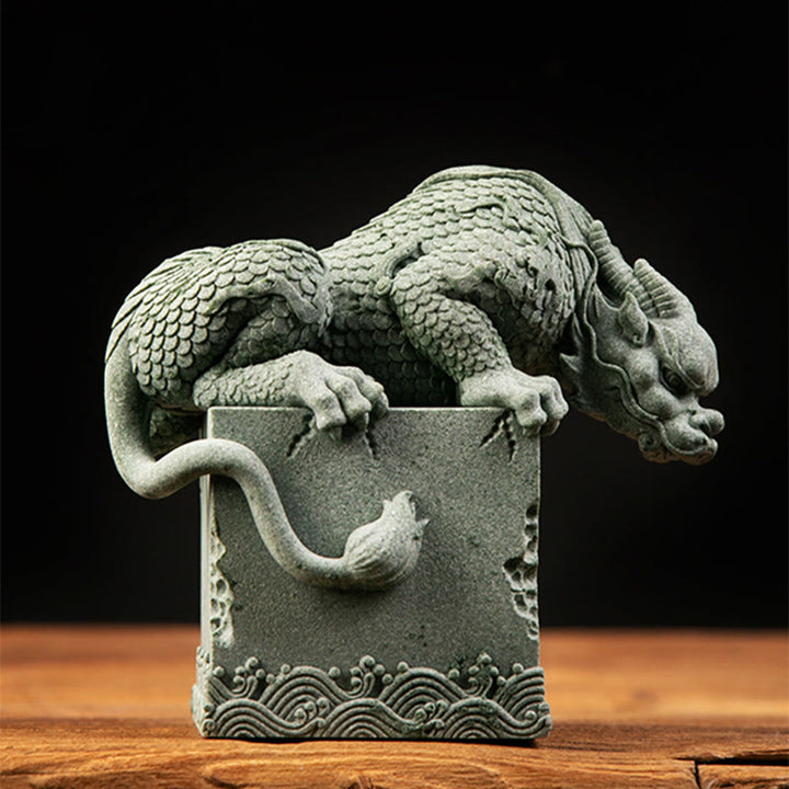 Buddha Stones Feng Shui Stojący Siedzący Smok Sukces Szczęście Dekoracja Domu - image 16