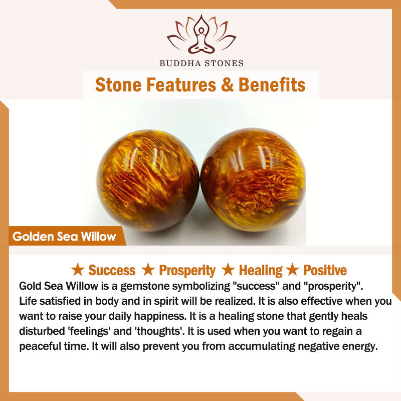 Buddha Stones Złota Morska Wierzba Sukces Pozytywna Bransoletka Mala - image 17