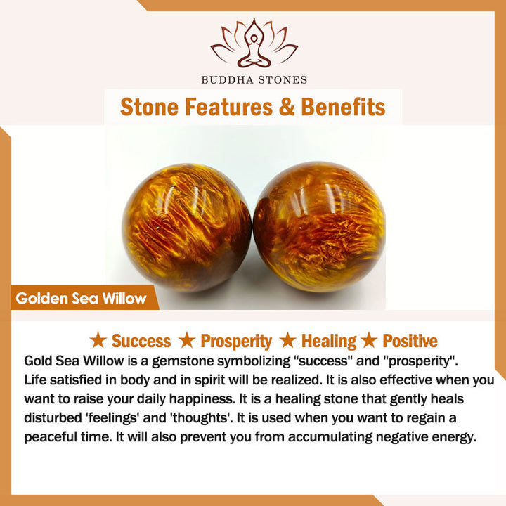 Buddha Stones 925 Srebro Sterlingowe Naturalne Złote Morskie Wierzby Zakiram Bogini Bogactwa Szczęście Fortuna Fu Charakter Bransoletka Sukcesu