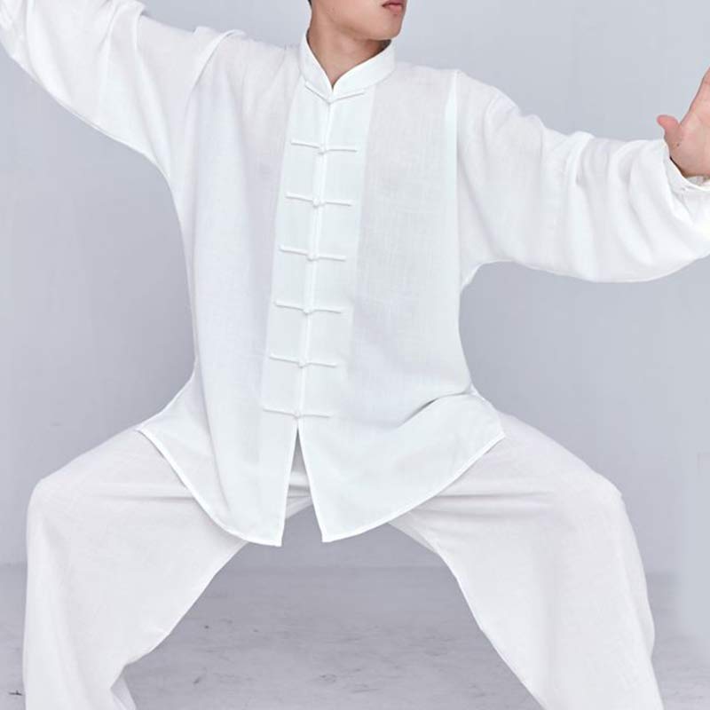 Buddha Stones Medytacja Zen Modlitwa Duchowa Tai Chi Qigong Praktyka Unisex Haft Odzież Zestaw - image 2