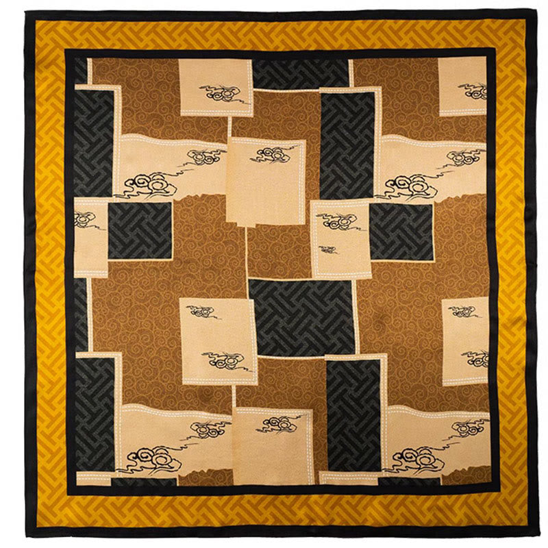 Kamienie Buddha Stones Dżungla Olej Malarstwo Pomyślne Chmury 100% Jedwabny Szalik Morwowy Premium Grade 6A Dwustronny Jedwabny Szalik na Szyję - image 22