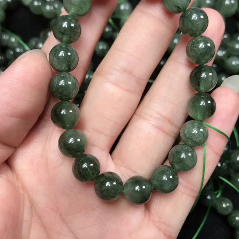 Bransoletka z naturalnego zielonego kryształu Buddha Stones Blessing Wealth