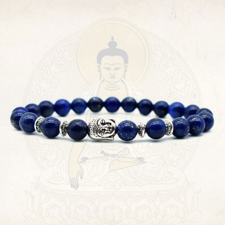 Bransoletka z Buddha Stones i ametystem, uzdrawiająca miłość