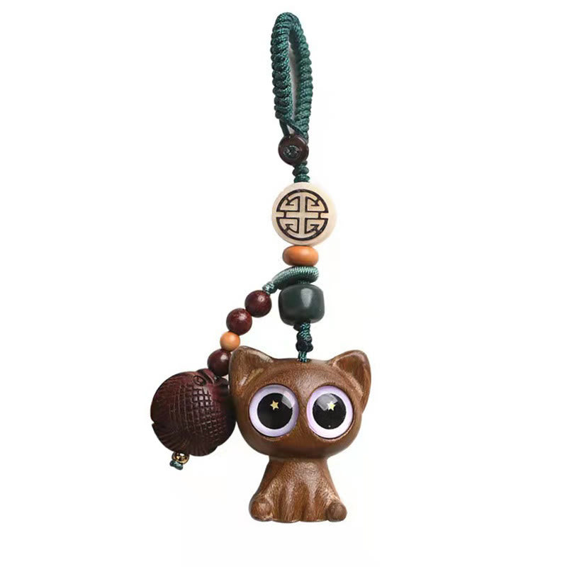 Buddha Stones Zielone Drzewo Sandałowe Szczęśliwy Kot Koi Ryba Kuracja Brelok Telefon Wiszący Dekoracja - image 25