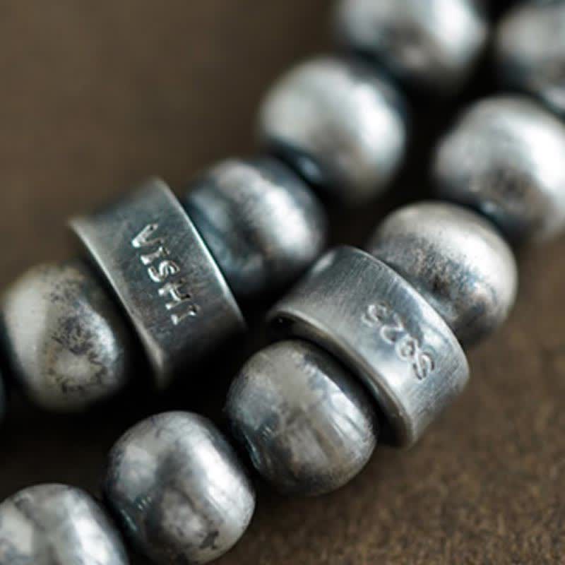 Buddha Stones 108 Mala Beads 925 Srebro Sterling Czerwony Agat Turkusowy Bransoletka z Zawieszką Pewności