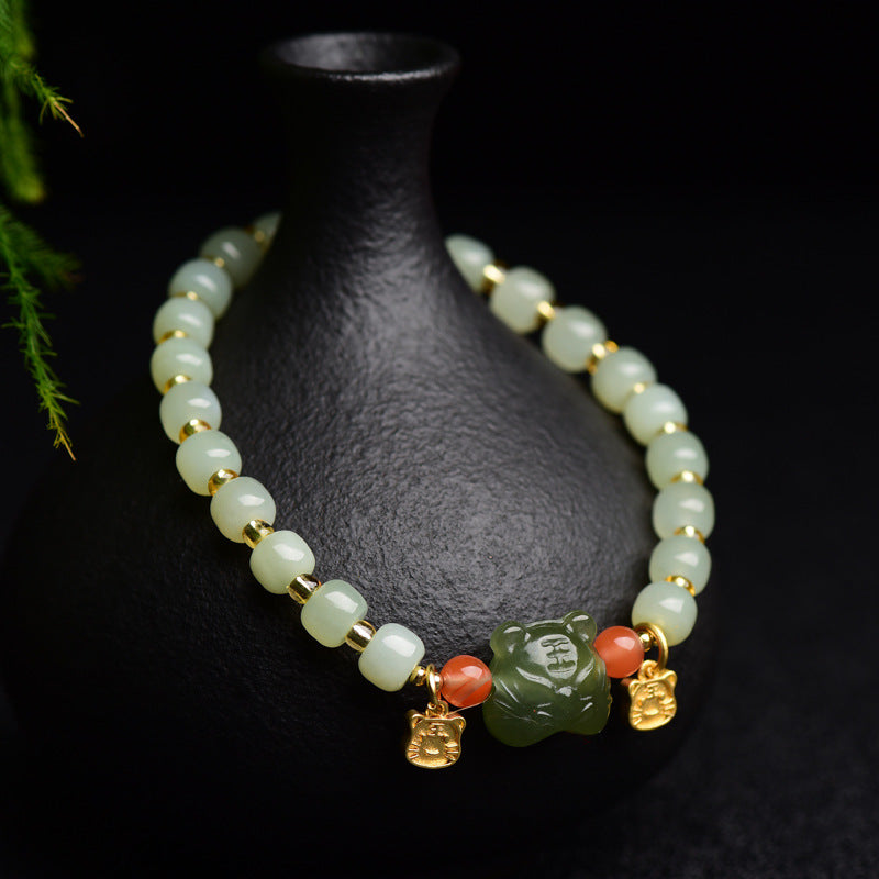 Bransoletka z chińskiego zodiaku Lucky Tiger Jade Abundance