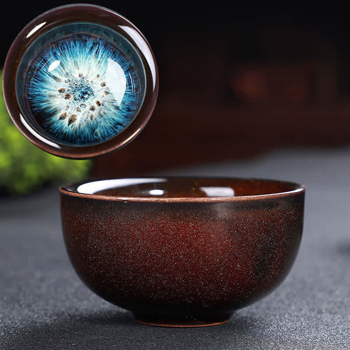 Buddha Stones Kolorowe Ceramiczne Filiżanki Do Herbaty Domowe Biuro Filiżanki Do Herbaty - Niebieski i ciemnoczerwony - image 76