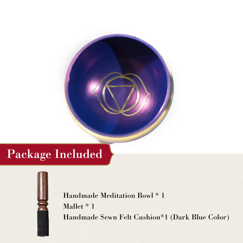 Buddha Stones Tybetańska misa dźwiękowa ręcznie wykonana do uzdrawiania czakr i medytacji uważności Zestaw mis śpiewających - Ciemnoniebieski - 3,15 cala (8 cm) - image 10