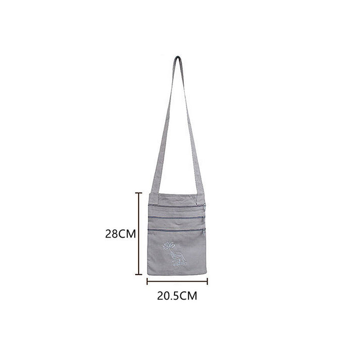 Spiritual Mind Practice Lotus Haftowana bawełniana torba na ramię Torba typu crossbody