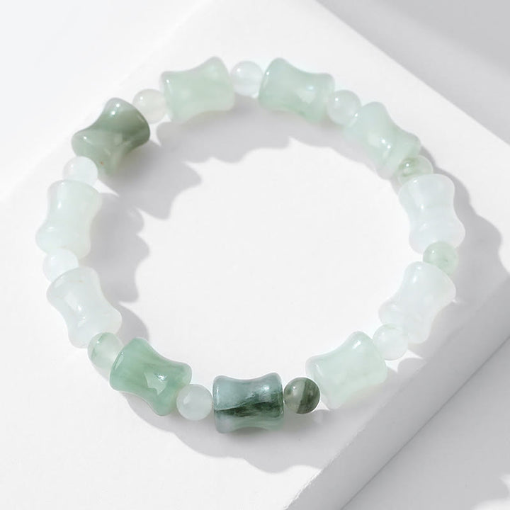 Bransoletka z Buddha Stones Jadeit Kokosowy Wzór Bambusa Obfitość Szczęście