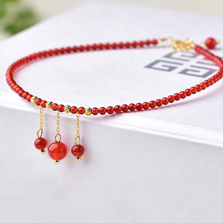 Bransoletka na kostkę Red Agate Confidence Calm