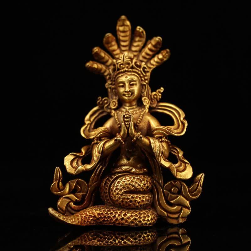 Bodhisattwa Nagarjuna Ochrona Miedziana Dekoracja Statuetki - 9*6 cm - image 0