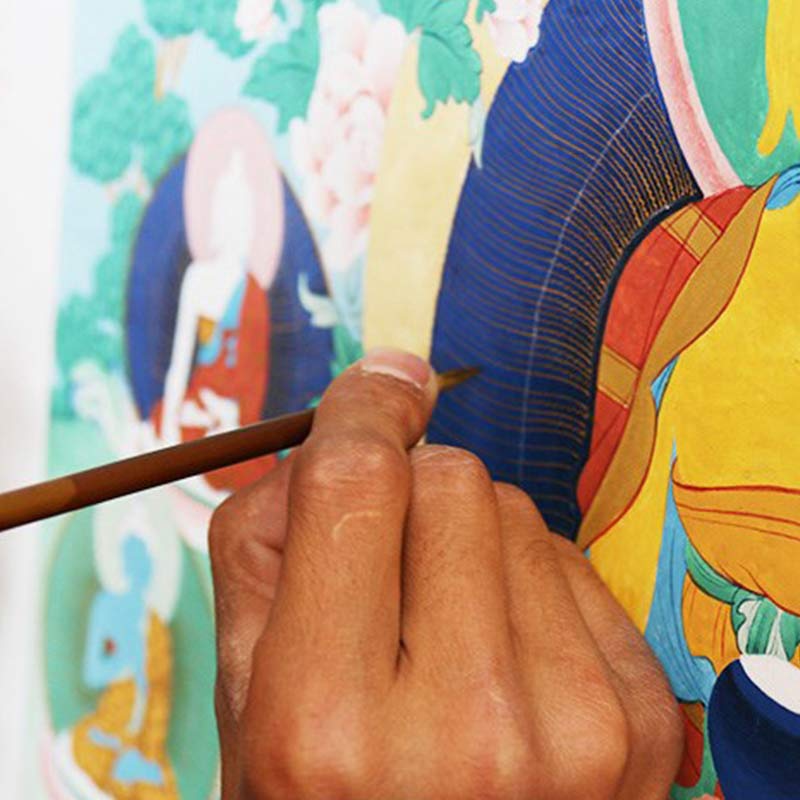 Buddha Stones Tybetańskie Thangka Malowanie Błogosławieństwo Ręcznie Robiona Dekoracja - image 5