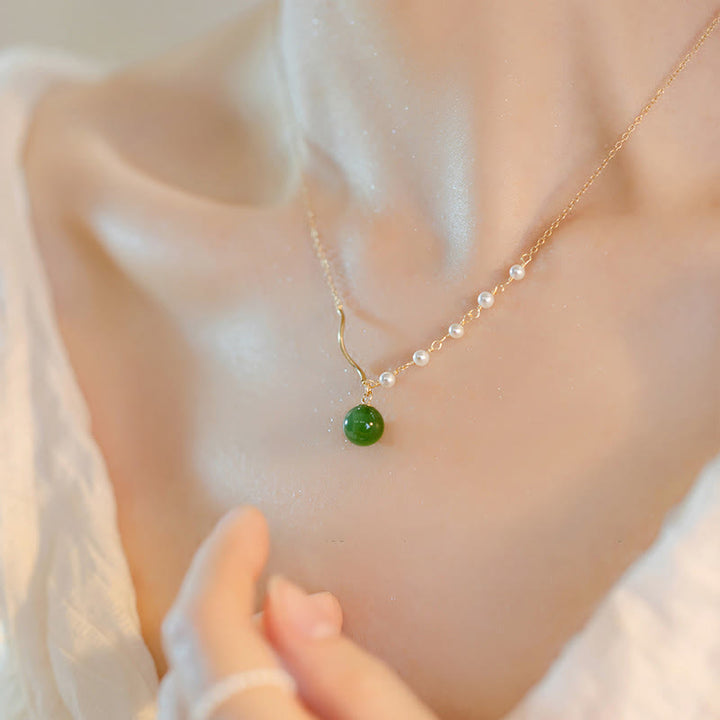 Kamienie Buddy Naturalny naszyjnik z perełkami z jadeitu Hetian Luck Bead