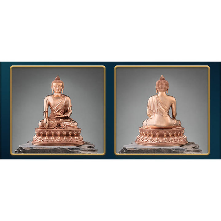 Figurka Buddy Gautama Shakyamuni Spokój Miedziana Statua Dekoracja Domu - image 14