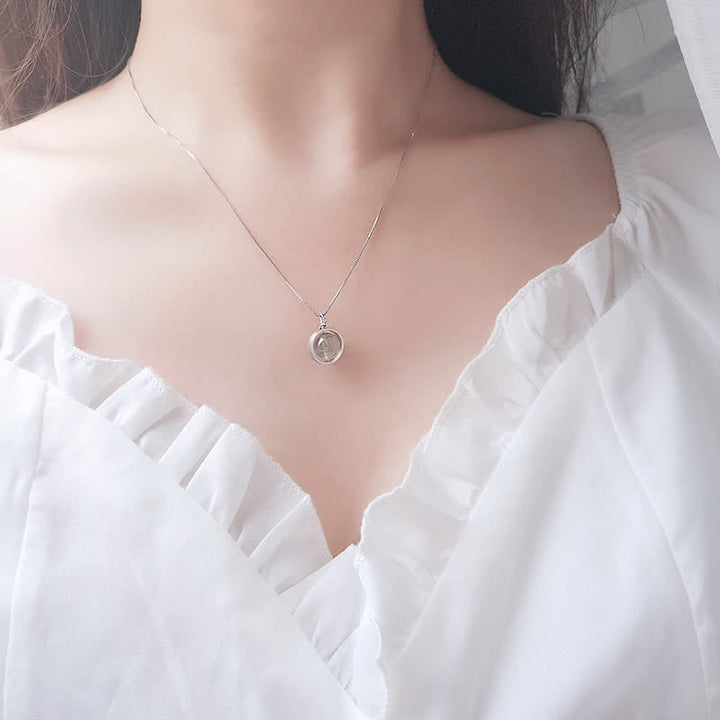 Buddha Stones 925 Srebro Sterlingowe Kamień Księżycowy Miłość Planeta Obrotowy Wzór Naszyjnik Wisiorek - image 5