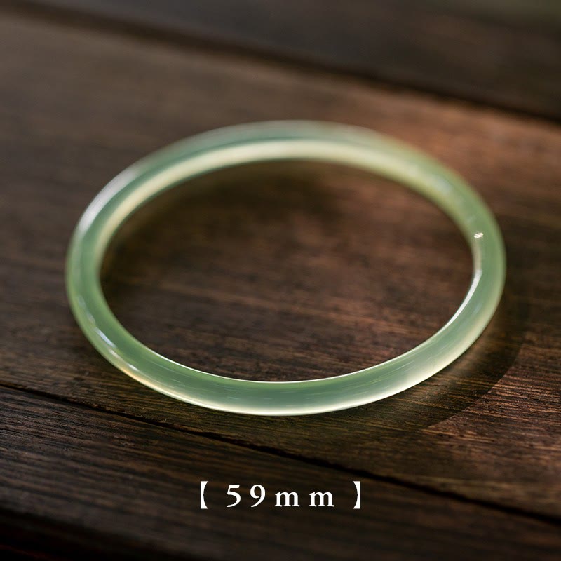Buddha Stones Naturalny Zielony Chalcedon Siła Odwaga Bransoletka Mankiet Bangle