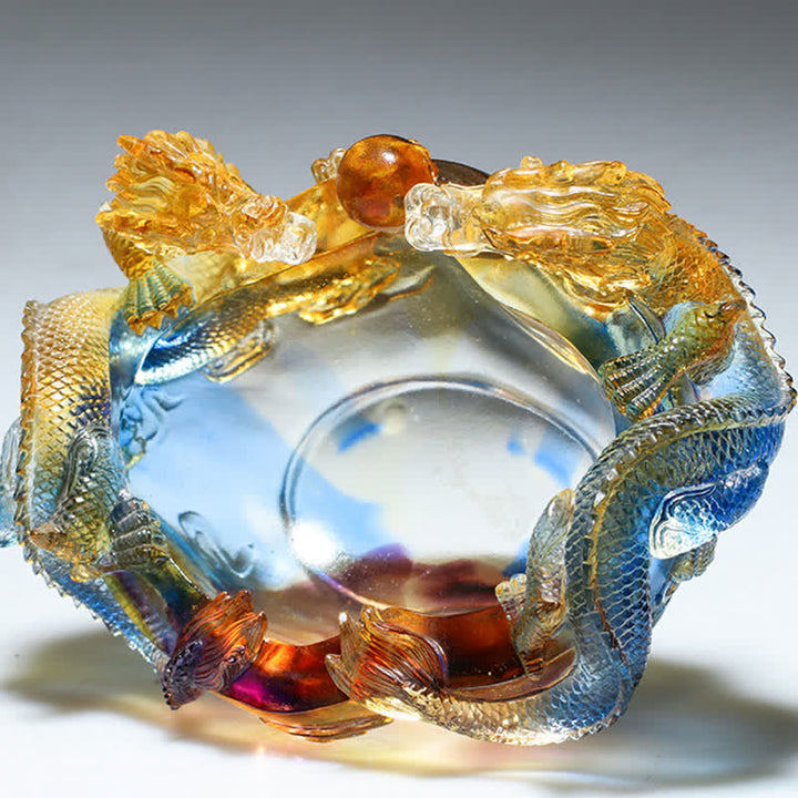 Buddha Stones Feng Shui Chiński Zodiak Smok Ręcznie Robiony Kryształ Liuli Sztuka Ochrona Dekoracja Domu Biuro - image 5