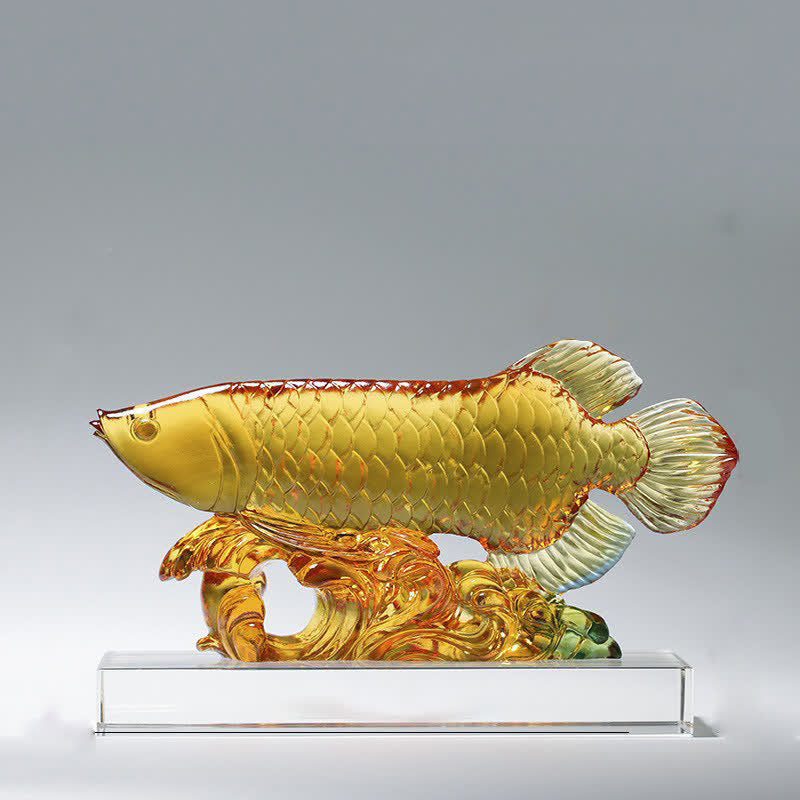 Ręcznie robiony kryształowy element sztuki Liuli Koi Fish Luck Home Office Decoration - image 1