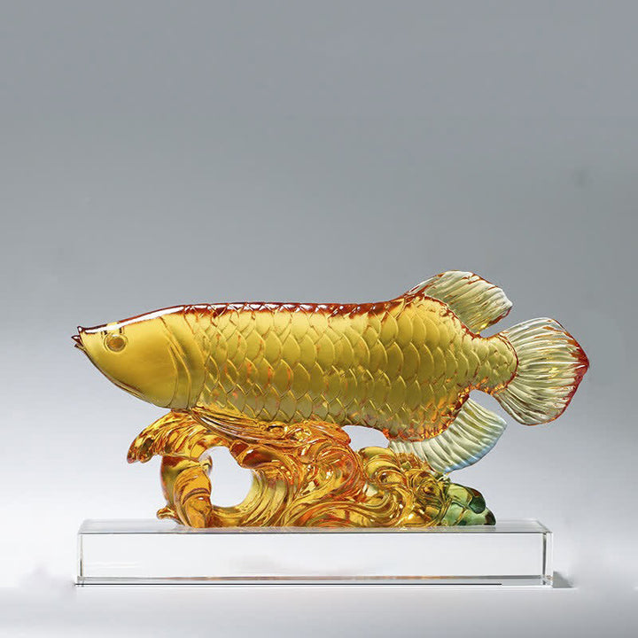 Ręcznie robiony kryształowy element sztuki Liuli Koi Fish Luck Home Office Decoration