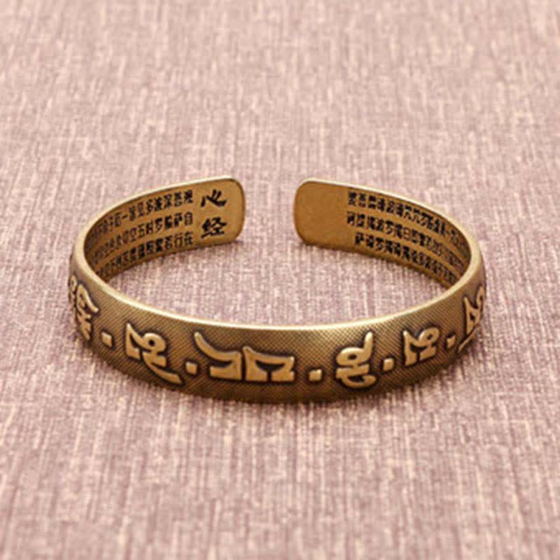 Buddha Stones 2szt. Om Mani Padme Hum Smok Feniks Miedziana Skórzana Bransoletka Pokoju Mankiet Bangle