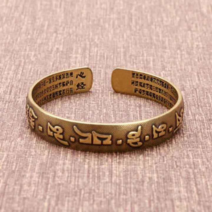 Buddha Stones 2szt. Om Mani Padme Hum Smok Feniks Miedziana Skórzana Bransoletka Pokoju Mankiet Bangle