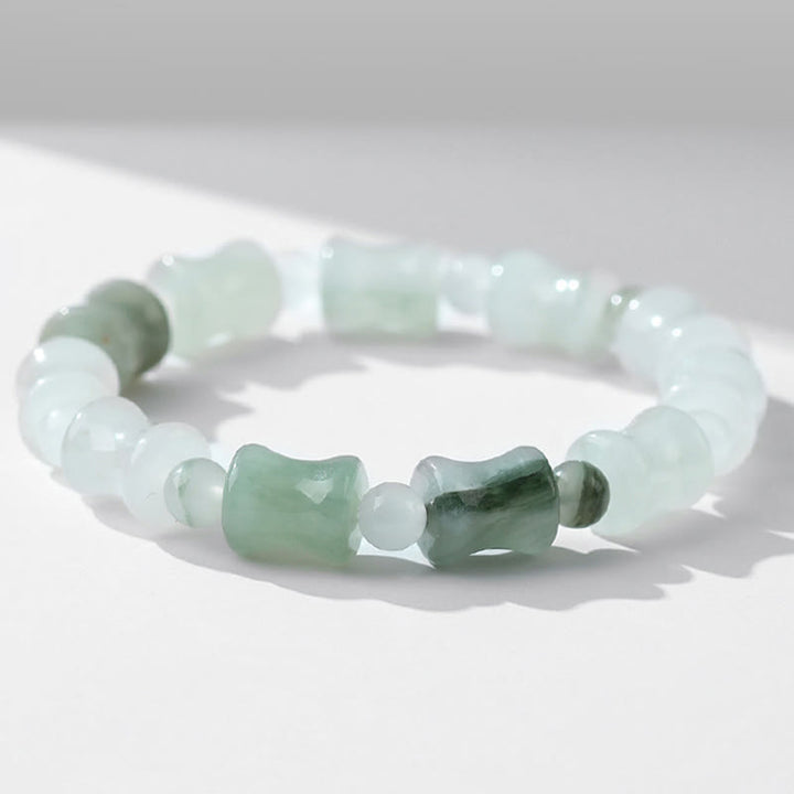 Bransoletka z Buddha Stones Jadeit Kokosowy Wzór Bambusa Obfitość Szczęście