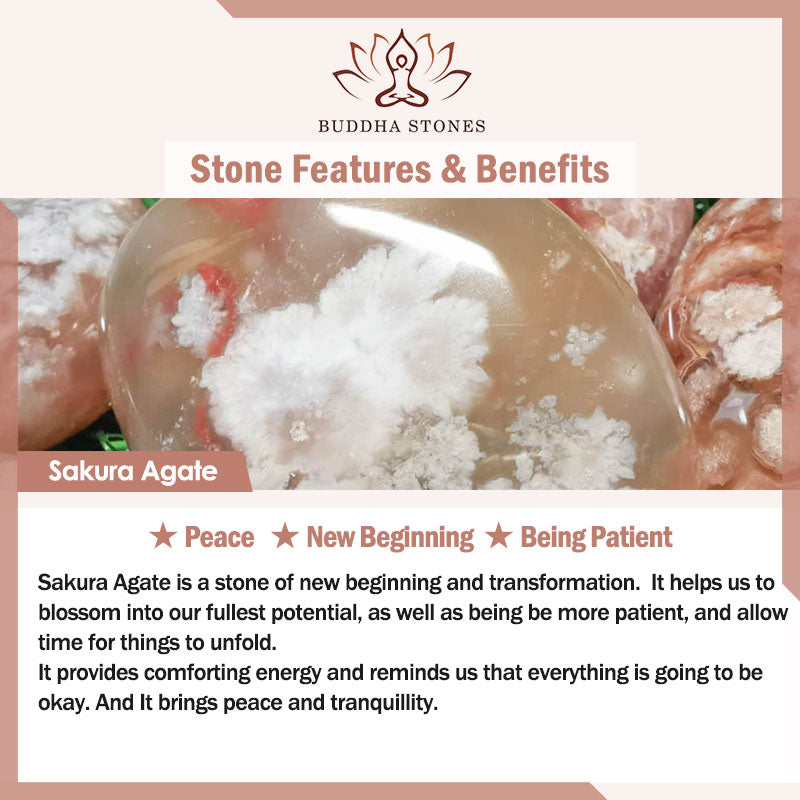Bransoletka z Buddha Stones i agatem Sakura Peace Blessing