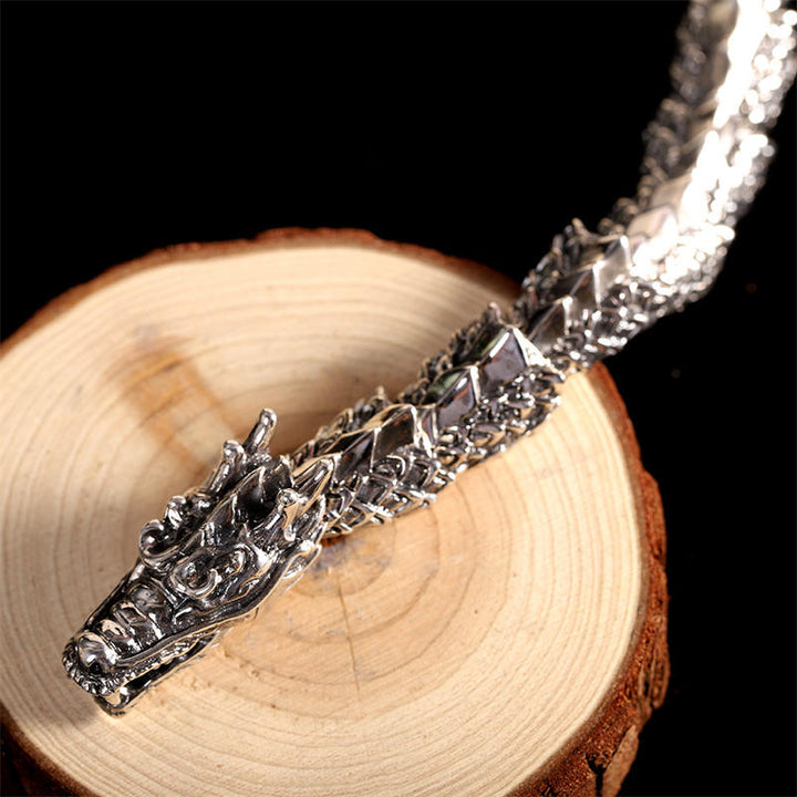 Bransoletka Buddha Stones 925 Srebro Sterling Smok Szczęście Sukces